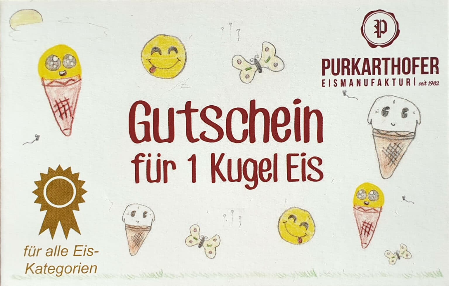 Premium Gutschein für eine Kugel Eis (Alle Kategorien) Purkarthofer Eis