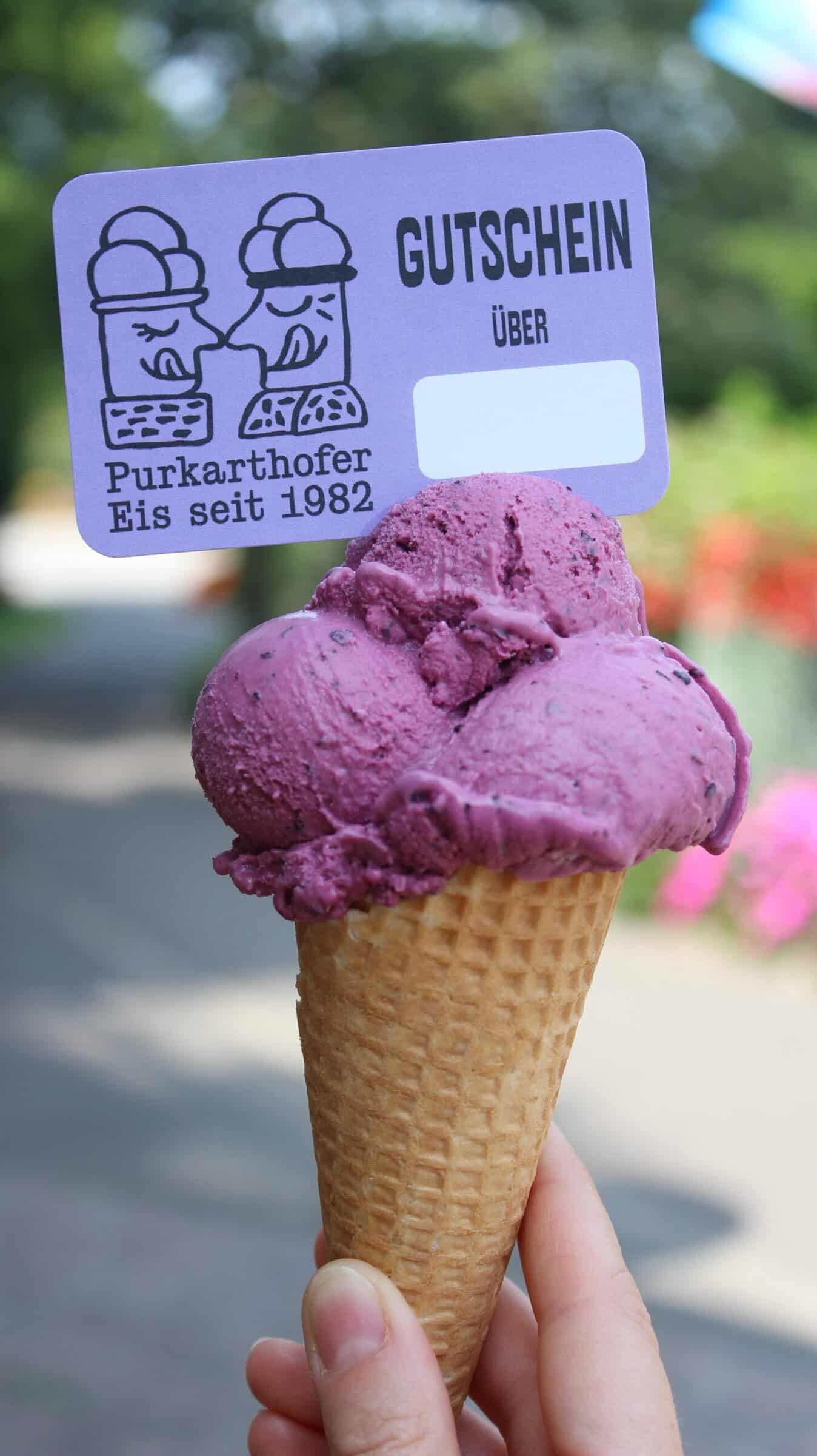 Ein Wertguschein von Purkarthofer Eis ist immer ein gutes Geschenk.