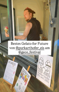 Tommy gab wieder Gelato for Future beim Geco Festival aus.