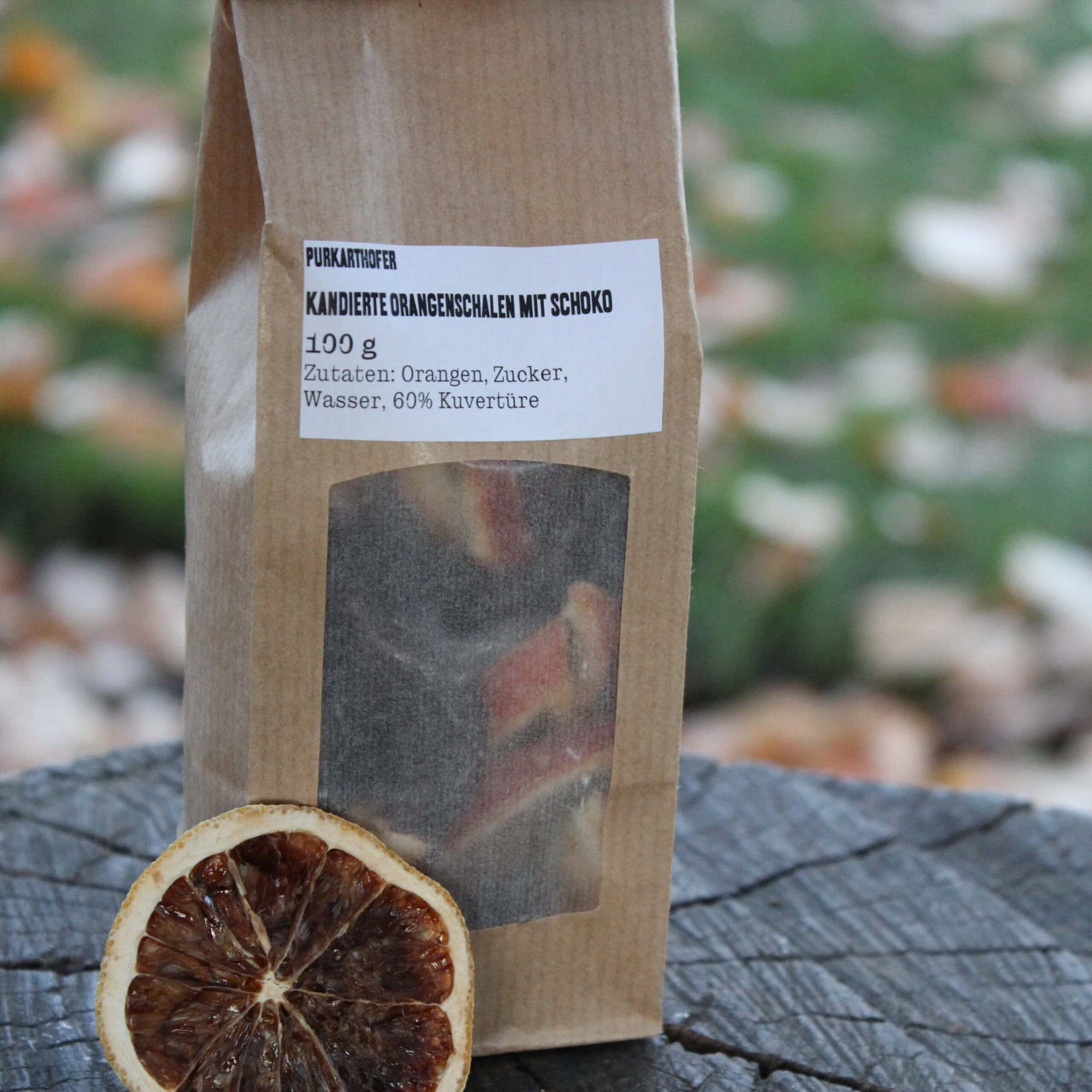 Kandierte Orangen&shy;schalen mit Schoko 100g