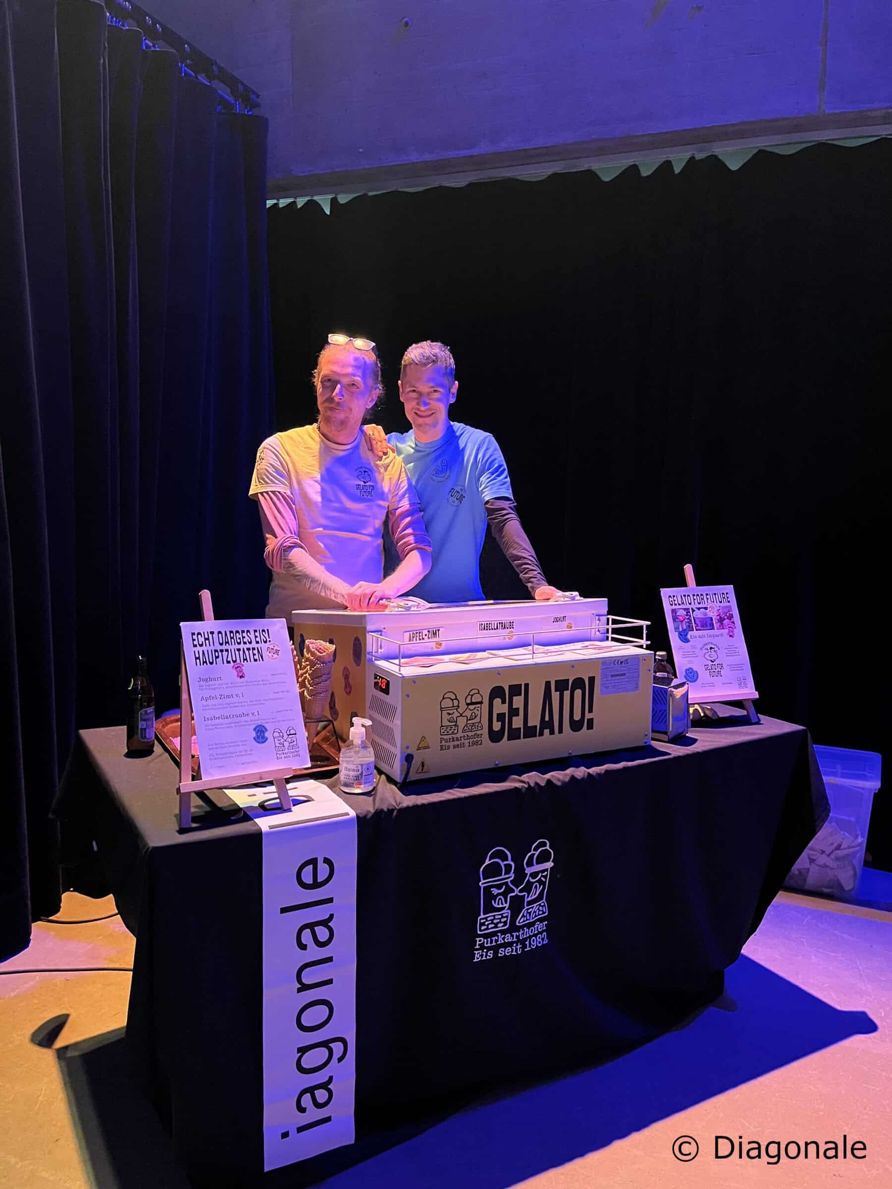 Köstliches Gelato for Future von Purkarthofer Eis bei der Eröffnung der Diagonale.