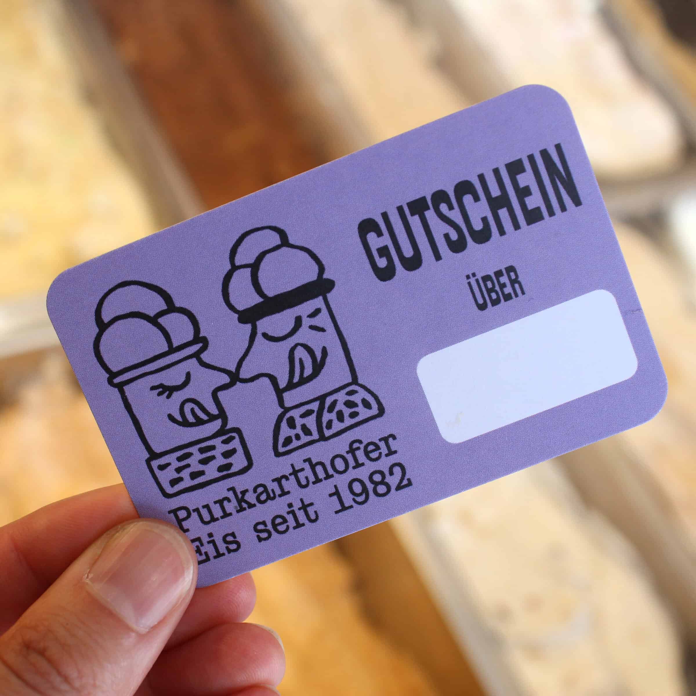 Das ideale Geschenk für Eisfans - der Gutschein über einen bestimmten Wert.