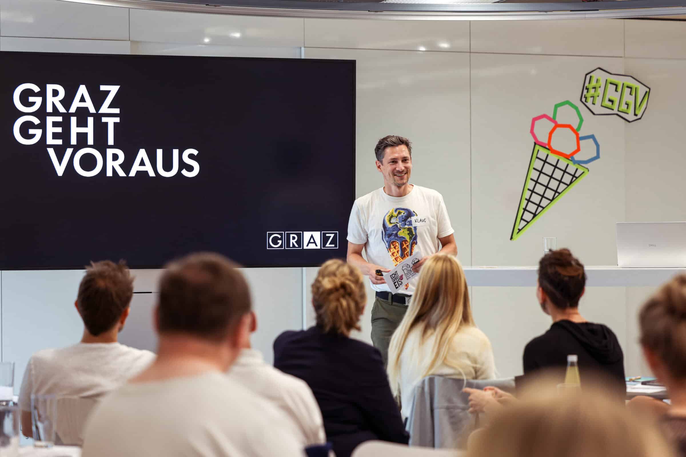 Klaus Purkarthofer hat zwei Impulse bei Graz Geht Voraus gehalten.
